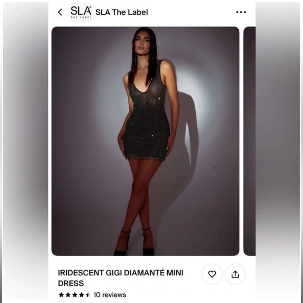 SLA The Label Iridescent Gigi Diamanté Mini Dress